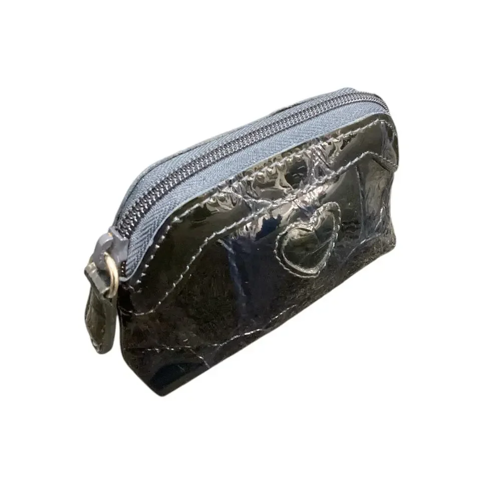 Brighton Coin Purse Women’s1Size Small Patent Glossy Leather Zipper Closure Blue